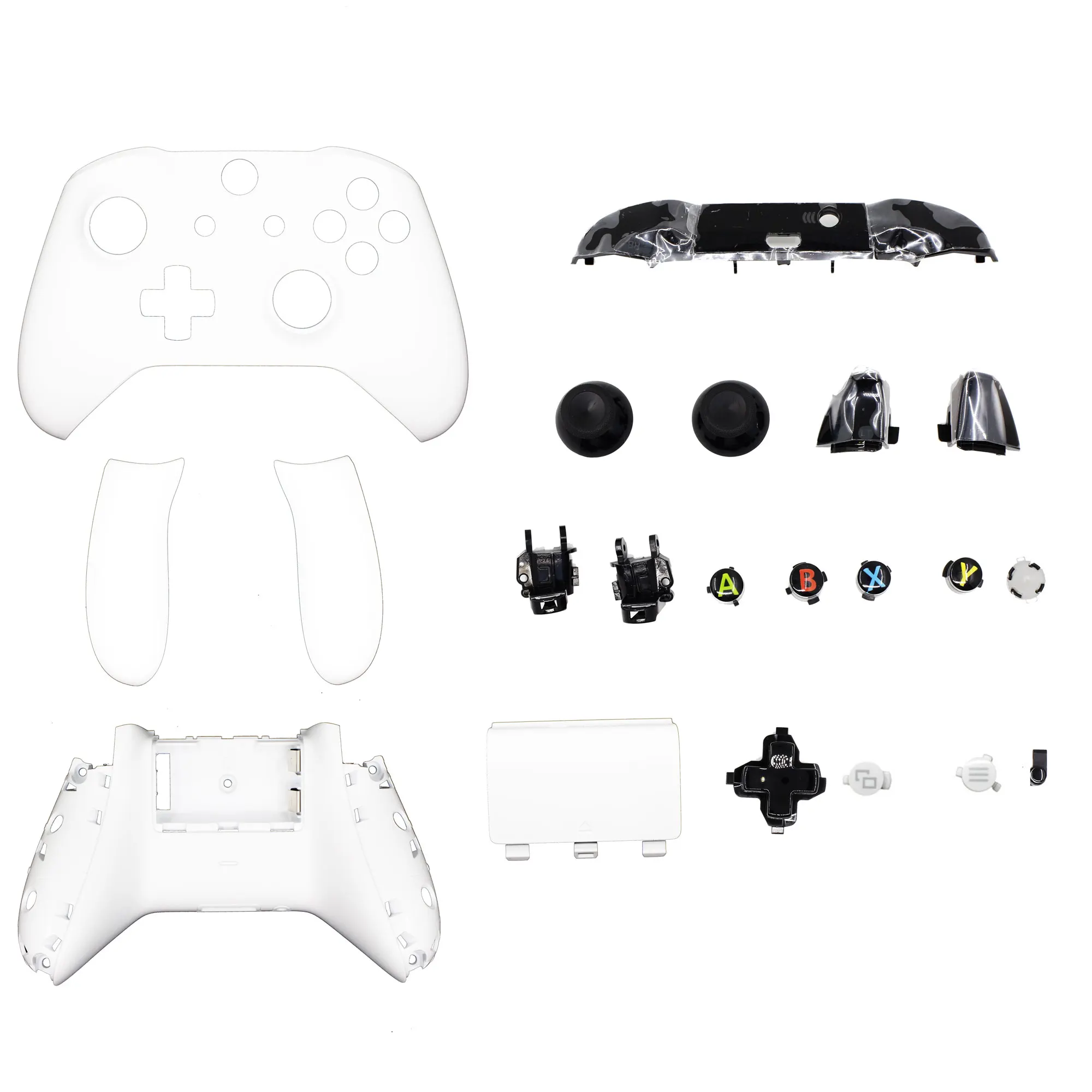 Пластиковый Полный Корпус для Xbox One S Slim Gampad Чехол-рамка с кнопками Mod Kit - Цвет: White a whole set