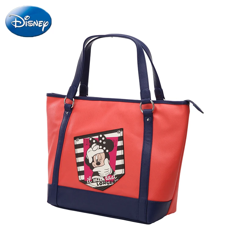 Женские сумки disney,, Микки Минни, сумка на плечо, ПУ, мультяшная мода, Большая вместительная сумка, большая сумка, водонепроницаемая, для путешествий