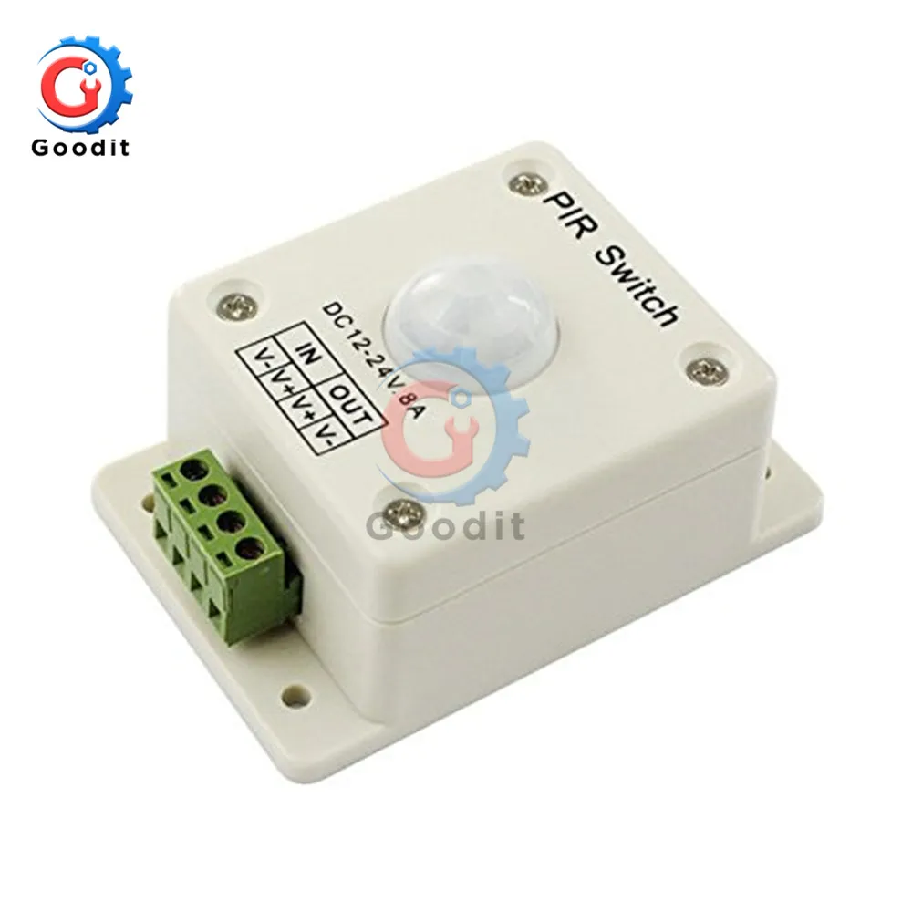 DC 12 24 V 8A PIR инфракрасный датчик движения переключатель человеческого тела