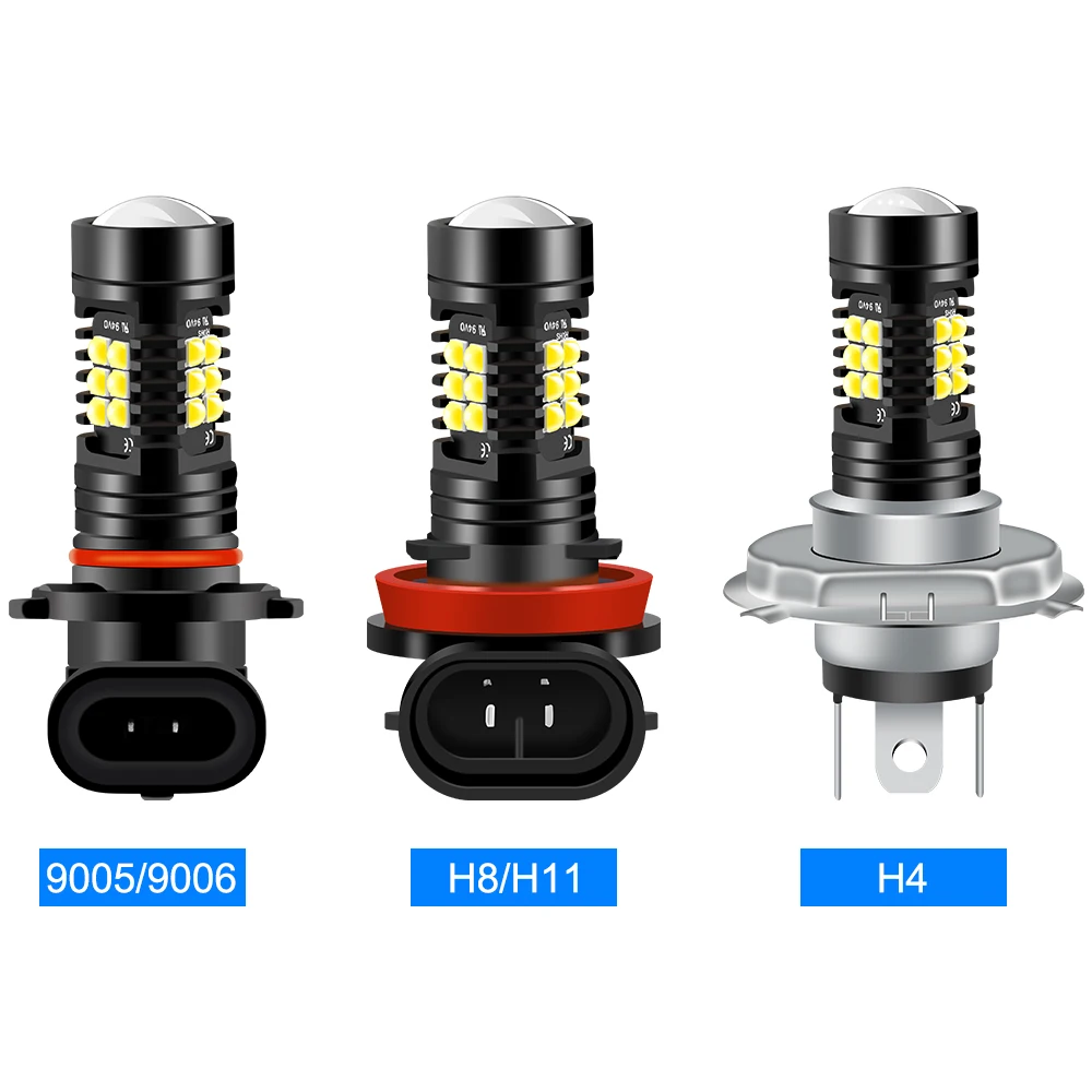 Автомобильная фара DRL H8 H9 H11 светодиодный противотуманный фонарь 9005 9006 H4 21SMD