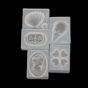 

5Pcs Pumpkin Clover Shell Ice Cream Silicone Mold Kit UV Resin Epoxy Resin Mold High strength softness,corrosion resistant