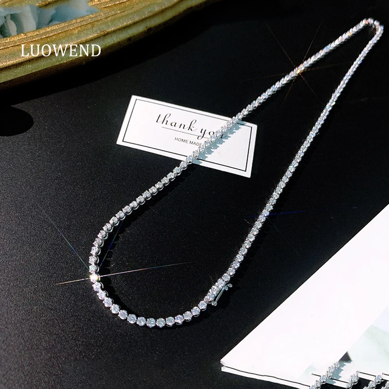 Real 18K White Gold Necklace 5 carat 