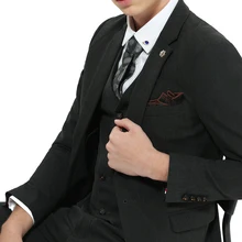 Oimg terno masculino de três peças terno estilo coreano fino terno de negócios casual terno fino ajuste juventude vestido de casamento masculino