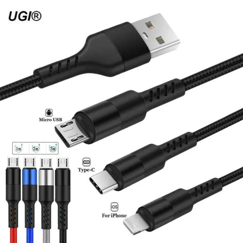 Плетеный Micro USB/type C/iOS 2A кабель для быстрой зарядки Sumsung Galaxy S3 S4 S8 S9 Plus htc LG 2 3 4 LG5 |