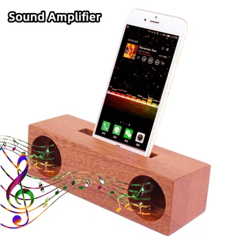 

Phone Stand Sound Amplifier Smartphone Stand Holder Natural Bamboo Wood Phone Dock Stand Compatible and Android Smartphones