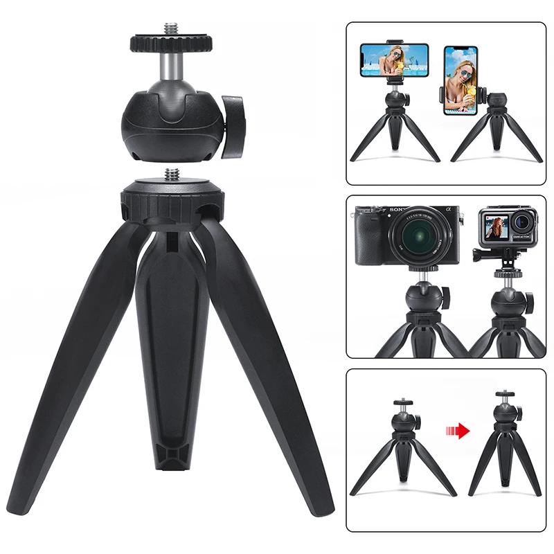 

Mini Tripod 360 Degree Removable Ball Head Tripod with Phone Mount for DSLR Camera Smartphone Tripod