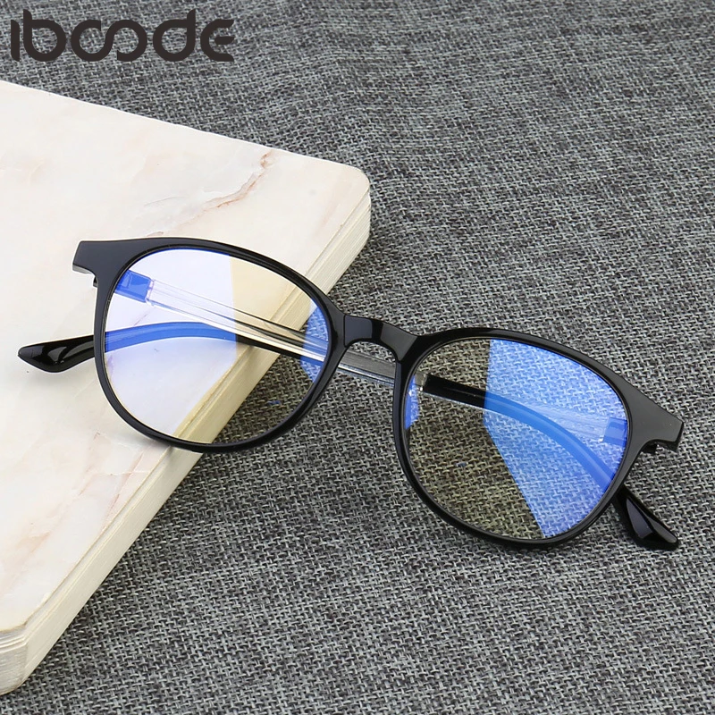 

iboode Anti Blue Light Glasses Frame Women Eye Protection Anti Radiation Eyeglasses Men Anti Blue Rays No Degree Flat Glasses