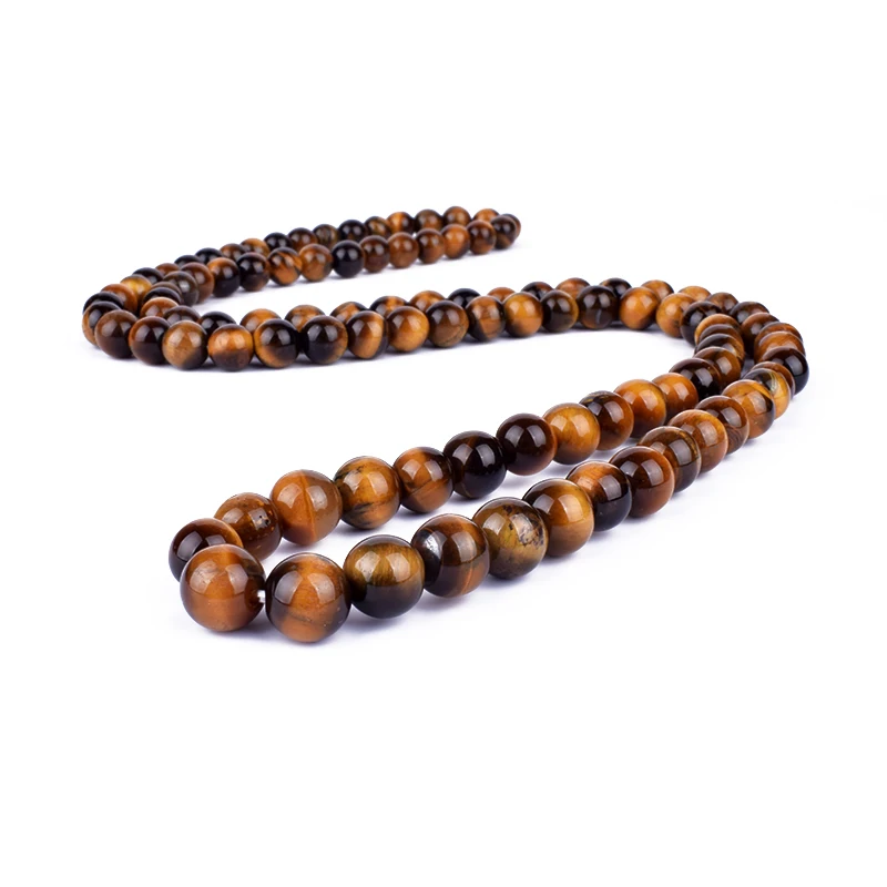 Fashion Tiger Eye Stone Beaded Necklaces Men Meditation Yoga Natural Stone Necklaces