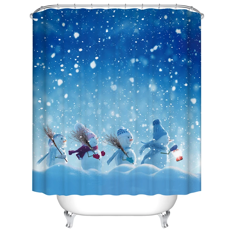 D0909 Плесени доказательство для ванной занавески экран cortinas de bano para navidad украшения Рождественские принты занавески для ванной DW187 - Цвет: D0909