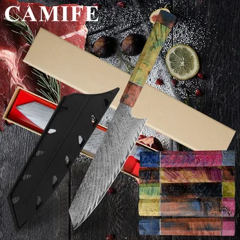 

1PCS Damascus VG10 Steel 8 inch Chef Knife Japanese Kiritsuke Gyuto Cleaver Slicing Kitchen Knife Tool Gift Box Sheath Coverl