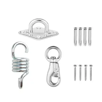

300kg Bearing Hammock Hanging Accessories Kit Spring+Swivel Hooks+Ceiling Mount Hammocks Hangers Porch Swings 150*80*50mm