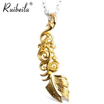 

ruibeila or Takahashi Goro plume à la main pendentif mode 925 argent traversant or ornement indien style irrégulier collier