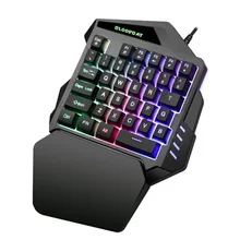 G94 мини-игровая клавиатура с 3 цветами светодиодный с одной рукой USB Проводные клавиатуры 35 клавиш для компьютера настольного ноутбука телефона