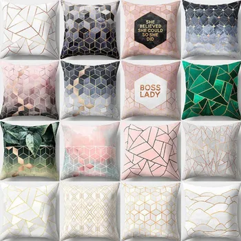 Geometric Printed Polyester Throw Pillow Cases Sofa Cushion Cover Smooth Pillowcase Attractive Pillowslip Fashion Home Decor 1