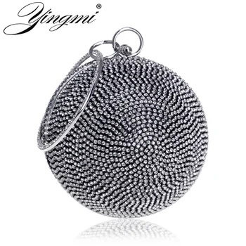 

YINGMI Full of rhinestones luxury women evening clutch bags diamonds party dinner handbags with shoulder chain