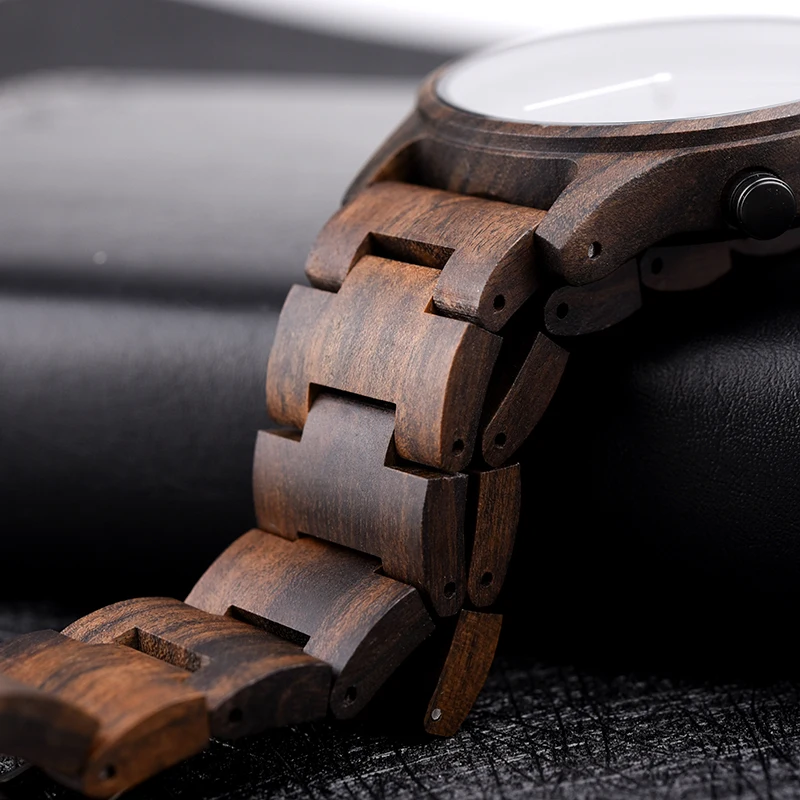  DODO DEER Wood Watch Men Fashion Date Display Wooden Timepieces Chronograph Military Quartz Watches