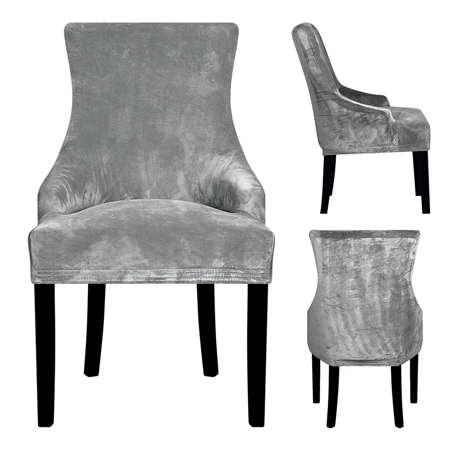 

Real Velvet Fabric Sloping Arm Chair Cover big Size XL Size Wing bakc King Back Chair Covers Seat Covers For Hotel Party Banquet