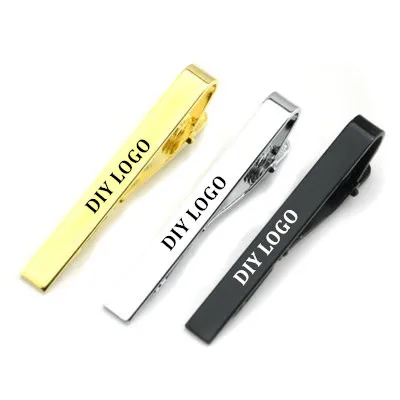 Dropshipping Personalized Customized DIY Logo Laser Tie Clips Metal Fashion Simple Clasp Practical Necktie Clasp Gifts For Mens - Окраска металла: DIY Logo