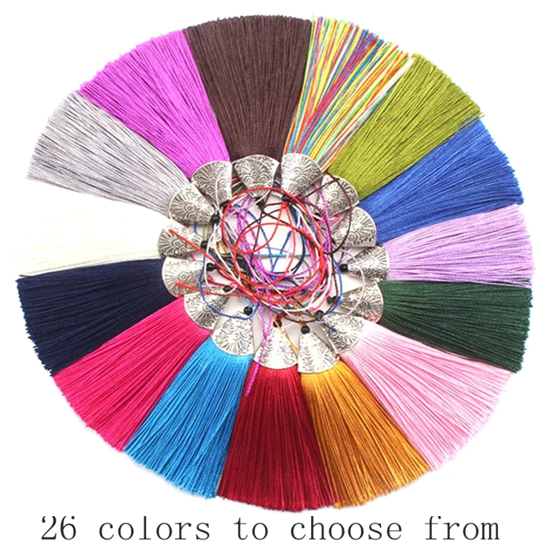 30pcs/Lot 7cm Hanging Rope Silk Tassels Fringe Sewing Bang Tassel Trim Key  Tassels For Jewelry Making DIY Embellish Curtain