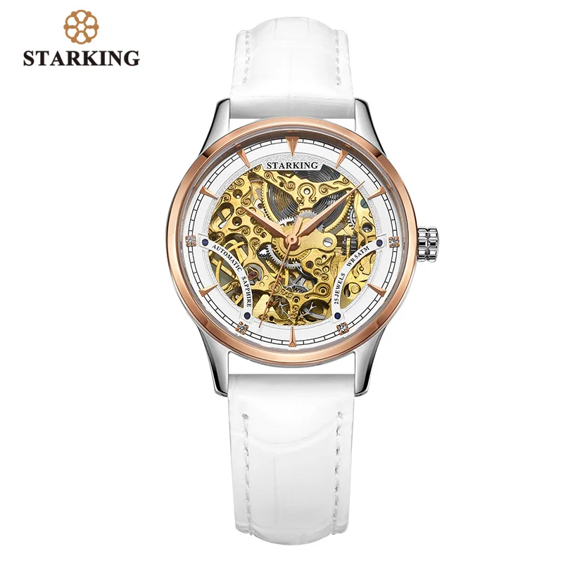 AL0185RL11 STARKING механические часы женские роскошные из нержавеющей стали полые Скелет автоматические женские часы китайский Hodinky Damske 5ATM AL0185 - Цвет: AL0185RL11