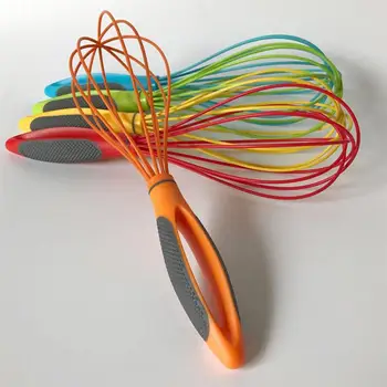 

10 Inches Hand Egg Mixer Silicone Balloon Whisk Milk Cream Frother Kitchen Utensils for Blending Stirring (Random Color)