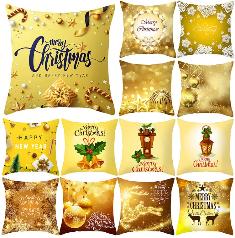 QIFU 45x45cm Christmas Pillowcase Merry Christmas Decoration for Home Christmas Gifts Xmas Decor Natale Happy New Year