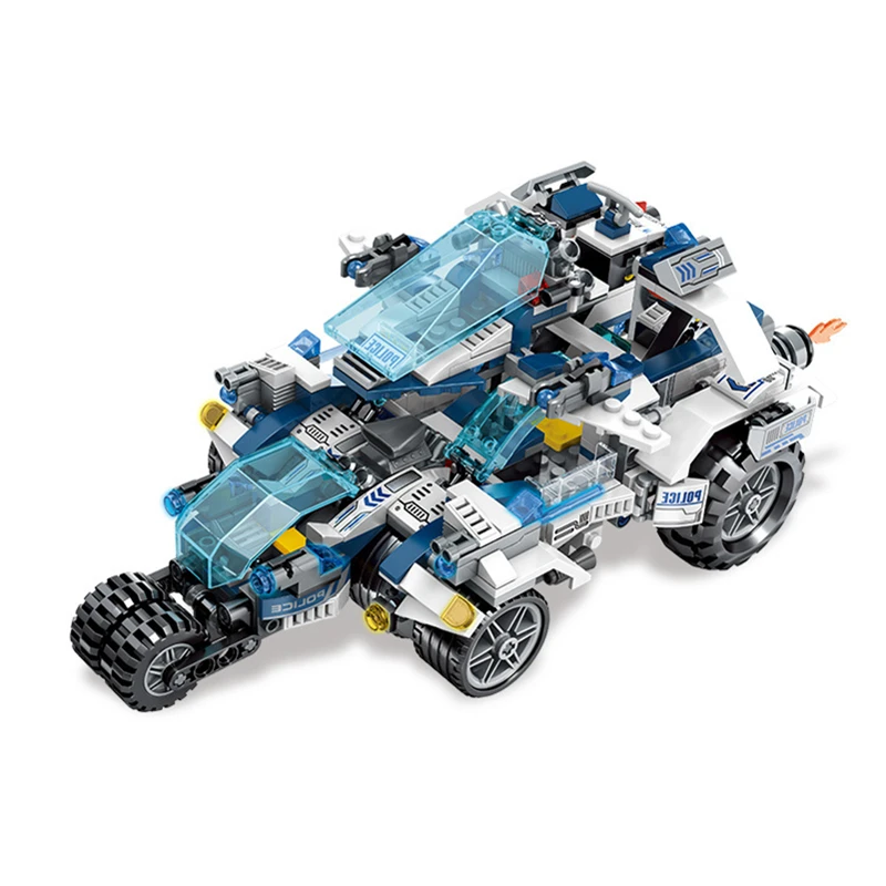 

SEMBO Block 9676 City Future Police 4 IN 1 Helicopter Motorcycle Building Blocks Bricks Educational Toys For Children Gift