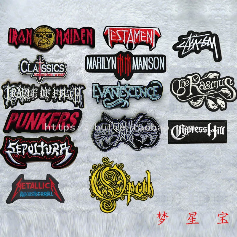 

Adhesive Embroidery Cloth Sticker Text Badge Punk Style Band Stripe Sign A283 Clothes Sticker Patch Sticker