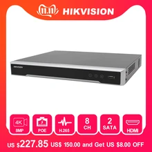 Hikvision 8/16 CH POE NVR DS-7608NI-K2/8 P& DS-7616NI-K2/16 P Встроенный Plug& Play 4K видео регистратор 2 SATA Интерфейсы 8 POE порт