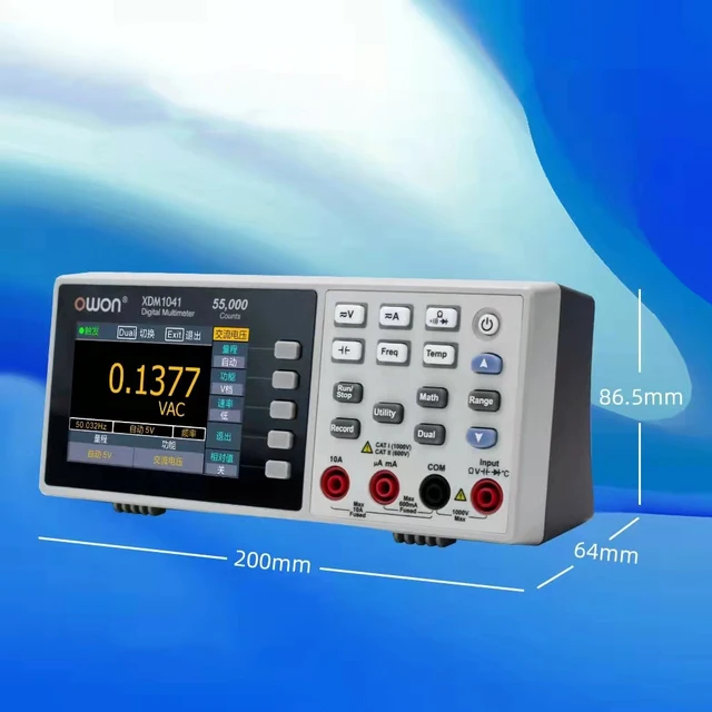 Owon XDM1241 Multimetro Digitale da Banco 55.000 Conteggi True RMS ad Alta  Precisione con Schermo LCD TFT da 3,5 pollici