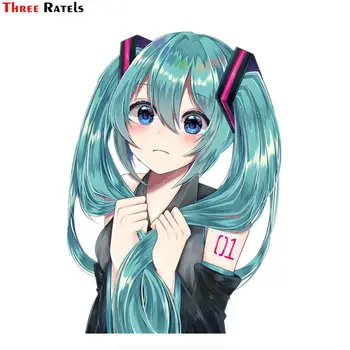 

Three Ratels FC342 Hatsune Miku anime Cute cartoon 3D Stickers for car windshield