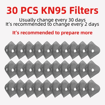 

30 pcs Cycling Face Mask Filter PM2.5 Anit-fog Breathable Dustproof Bicycle Respirator Sport Protection Dust Mask Anti-droplet