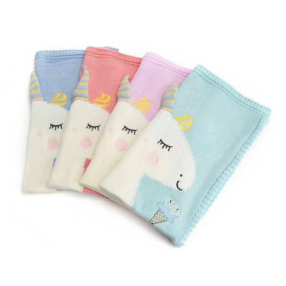 

Explosion unicorn blanket three-dimensional ear blanket children's knitted blanket beach mat baby baby blanket WJH271
