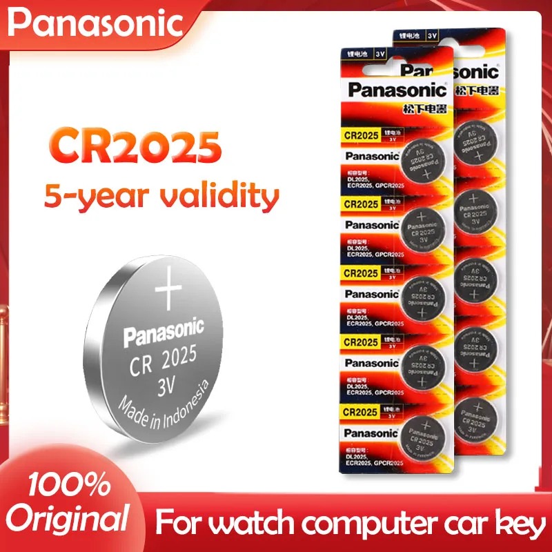 100% Оригинальный литиевый аккумулятор PANASONIC CR2025 CR 2025 3 в для часов калькуляторов