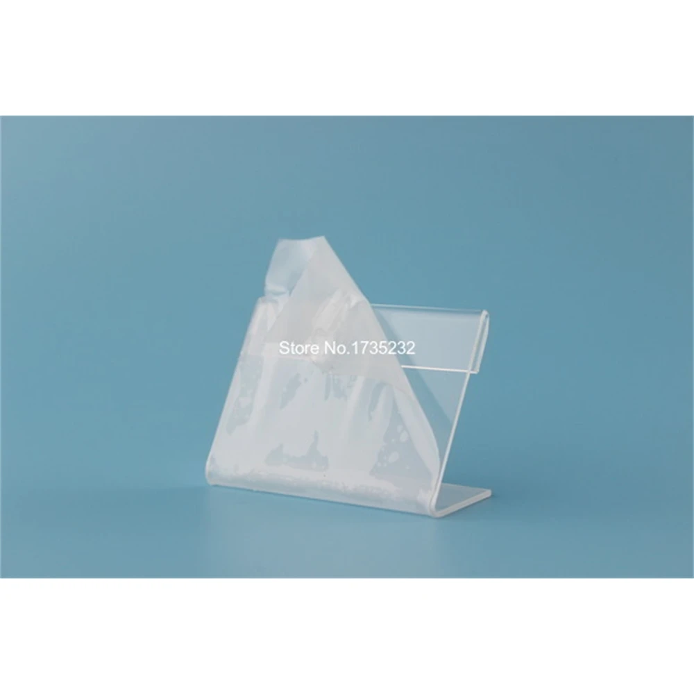4*6cm 50 Pcs L Label Holder Acrylic Label Price Tag Card Display Frame Stand Frame Table Desk Sign Stand Holder Case