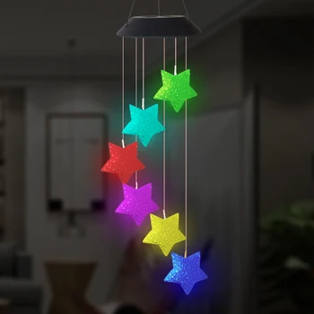 

Color Decorative Garden Lamp Outdoor Hanging Wind Chimes Lights Solar LED Light Waterproof Spiral Wind Chimes Lamp