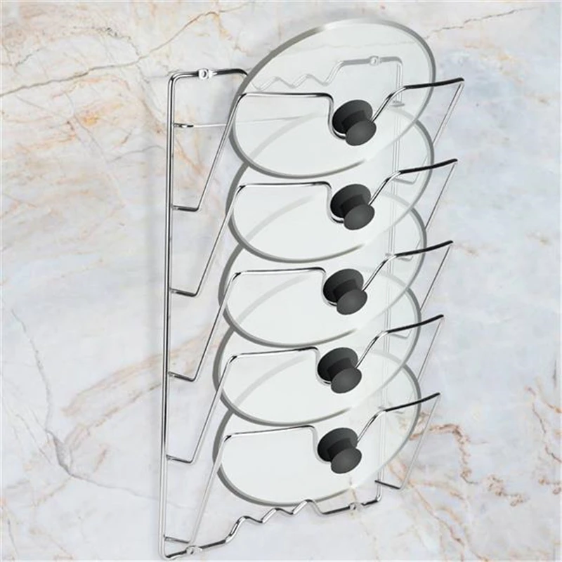 

Kitchen Storage Holder Cabinet Storage Rack Holder for Pot & Pan Lids Wall/Door Mounted Kitchen Organizer Shelf