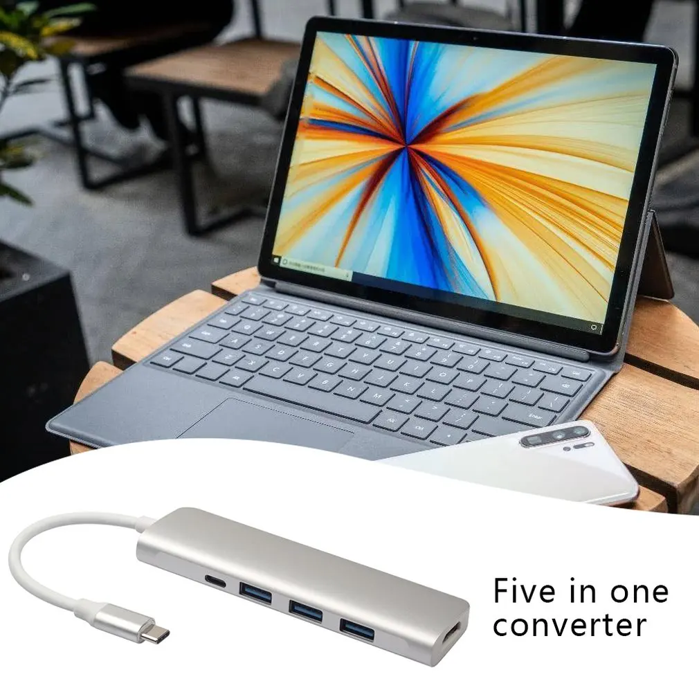 Конвертер адаптер Usb 4 в 1 концентратор Usb 3,0 Hdmi 4 K Тип C с быстрой зарядкой Pd подключен Usbc для Matebook