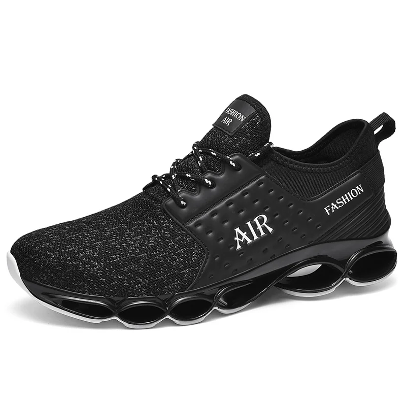 Мужские кроссовки; дышащая повседневная обувь; красовки; Mocassin Basket Homme; удобные легкие кроссовки; Chaussures для мужчин - Цвет: Черный