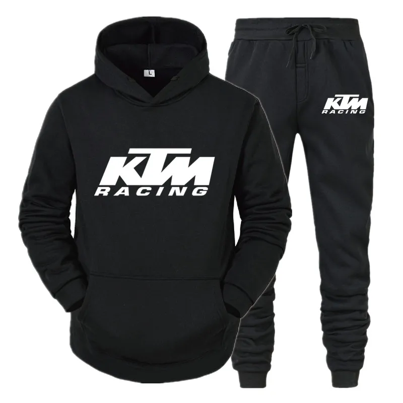 

Brand KTM Men's Tracksuit Winter Fleece Hoodie+Pants Sets 2 Pieces Sportswear Unsex Couple Sweatshirt Suit 2020 Women's Clothing