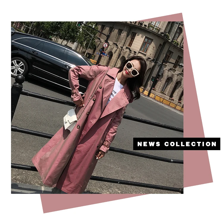 British Style Victorian Trench Coat Waterproof Chameleon Cotton Long Femme Double-Breasted Lady Duster Coat Blue Pink