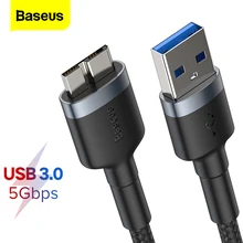 Baseus USB 3.0 To Micro B Cable 5GB Fast USB Type A Micro-B Data Cable for Samsung S5 Note 3 HDD External Hard Drive Disk Cord