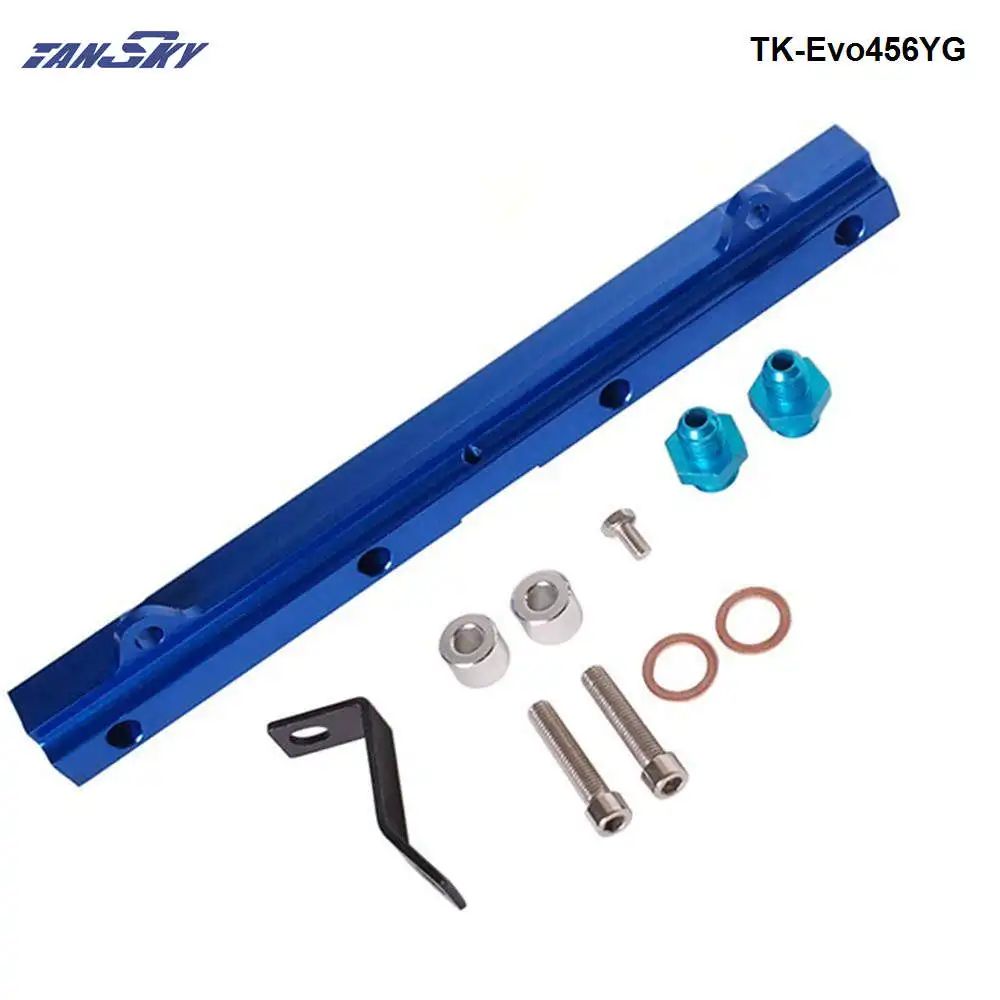 For Mitsubishi 4G63 EVO4/5/6 Top feed Injector Fuel Rail Turbo Kit Blue Aluminium Billet HQ jdm TK-Evo456YG | Автомобили и