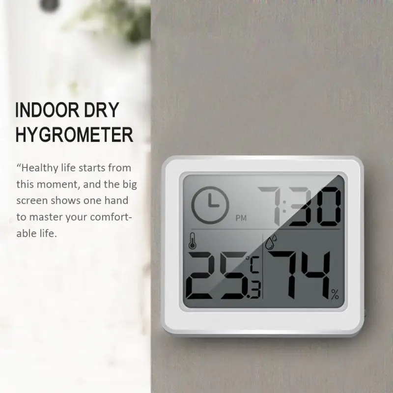 Ultra-thin Minimalist Smart Home Electronic Digital Thermometer And Hygrometer Indoor Dry Hygrometer Home Decoration