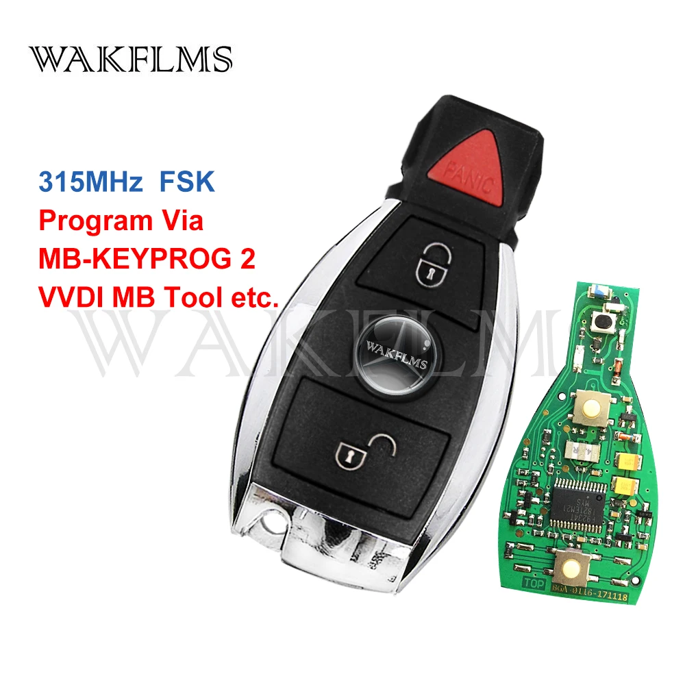 For Mercedes Benz Smart Remote Car Key Fob 3 Buttons 315MHz USA Version BGA&NEC Program Via MB-KEYPROG 2 &nbsp;VVDI MB Tool etc.