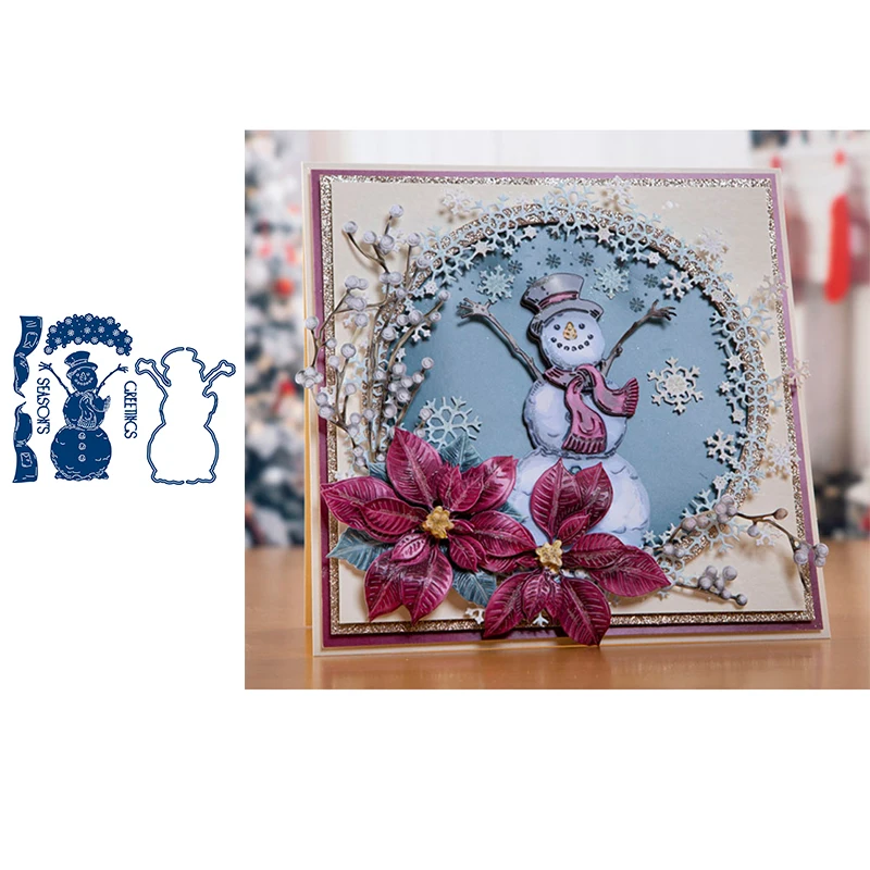 

Greetings Season Snowman Metal Cutting Dies Stencils for DIY Scrapbooking Paper Cards Crafts Embossing Diy Decor New 2019