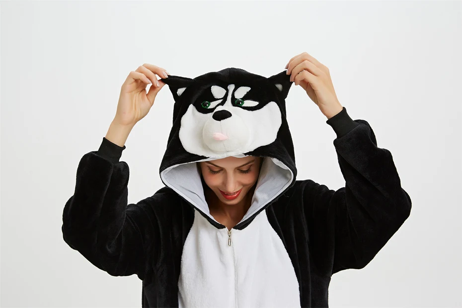 Взрослые кигуруми Onesie женские костюмы косплей мультфильм животных пижамы зимние теплые с капюшоном фланелевые пижамы Ститч Единорог кролик