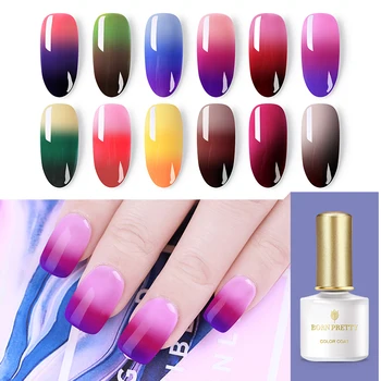 

BORN PRETTY 6ml Temperature Change Color Thermal Gel Polish Glitter Pearl Shimmer Nail Gel Polish Varnish 21 Colors Avaliable