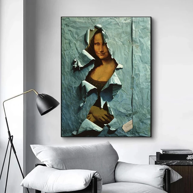 The Famous Mona Lisa Spoof Painting Printed on Canvas 3
