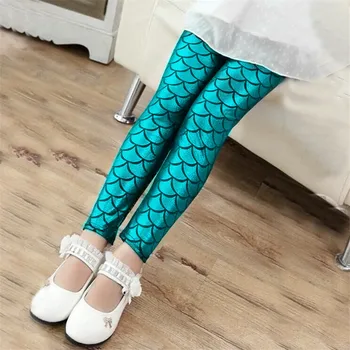 Skup Wiosenne Jesienne Dziewczęce Legginsy Legginsy Z Motywem Syreny Dziewczęce Spodnie Dziecięce Kolorowe Błyszczące Spodnie W Skali Spodnie Slim Legginsy Dziecięce
